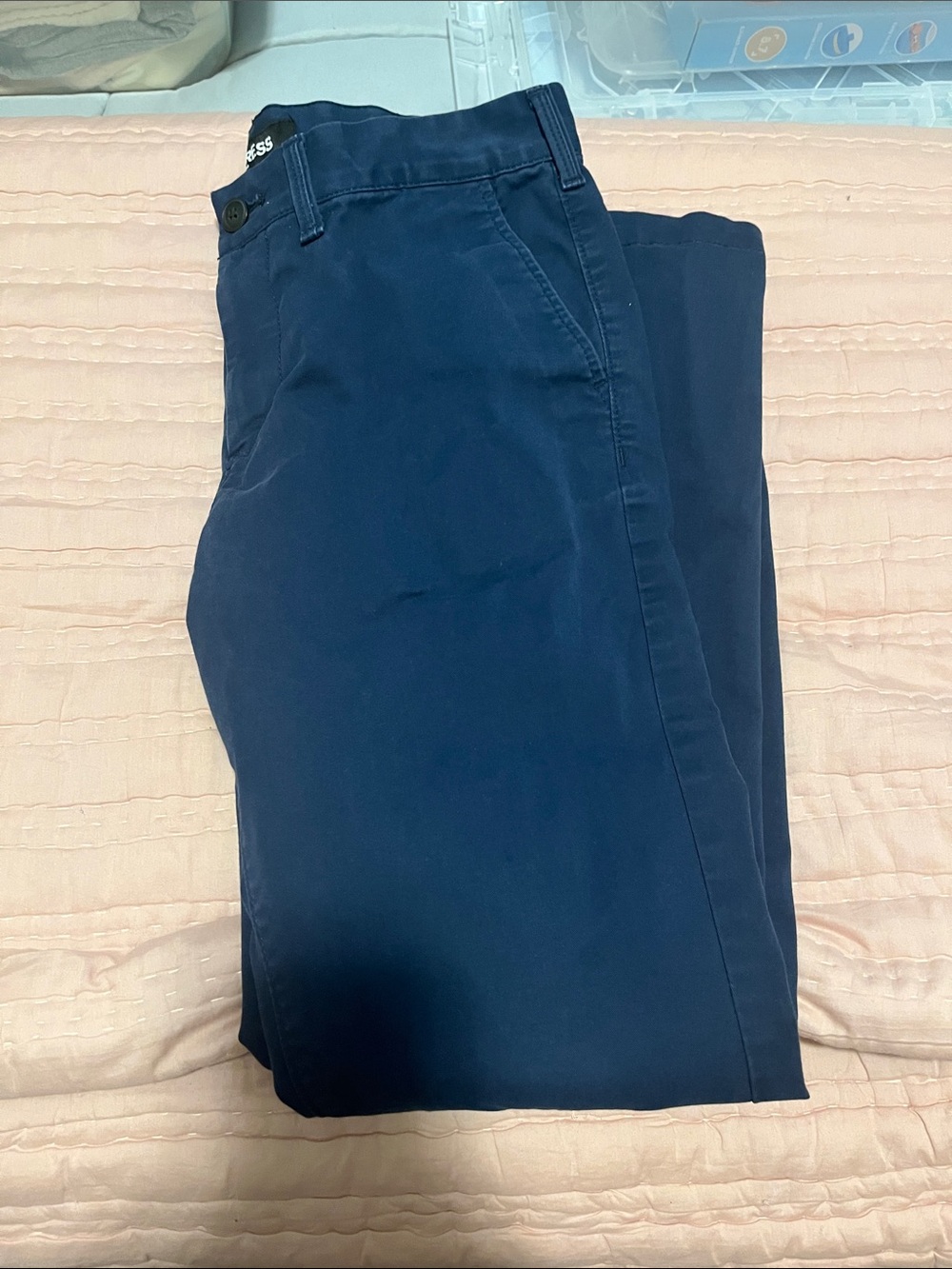 Express Men's Navy Blue Straight Chinos